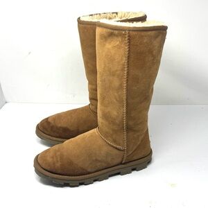 Ugg Essential 5845 Chestnut Suede Pull On Mid-Calf Snow Boots Women Sz 7